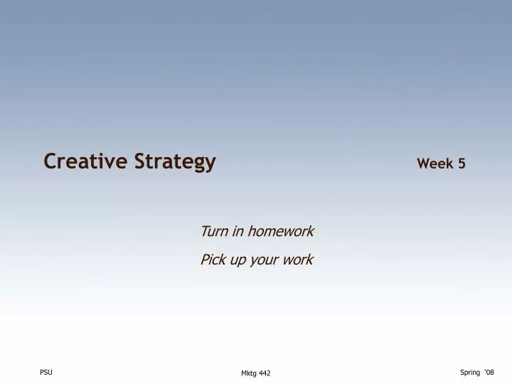creative strategy week 5