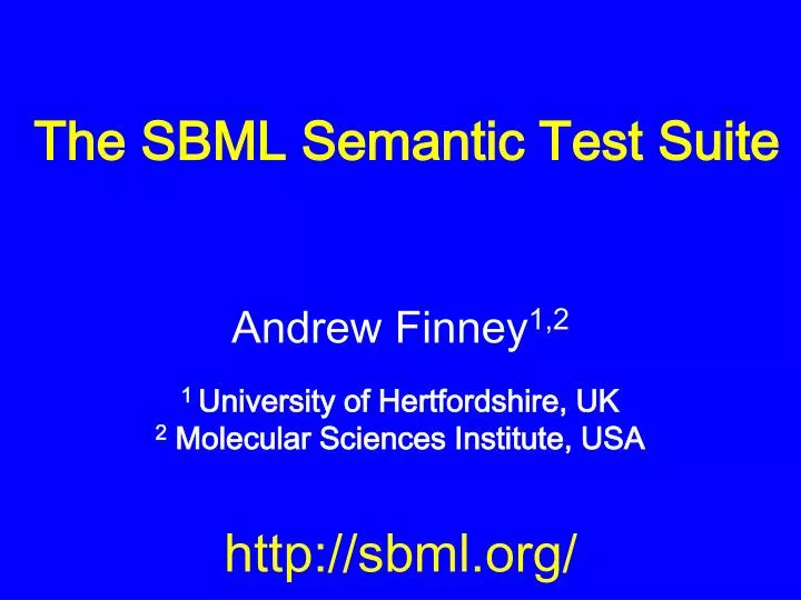 the sbml semantic test suite