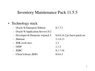 Inventory Maintenance Pack 11.5.5