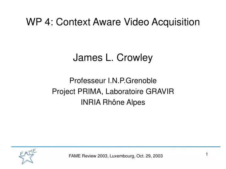 wp 4 context aware video acquisition