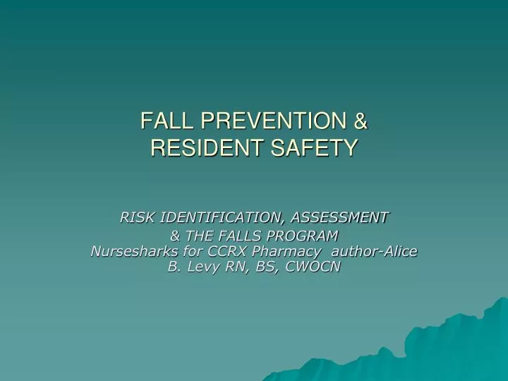 fall prevention resident safety