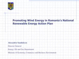 Promoting Wind Energy in Romania’s National Renewable Energy Action Plan