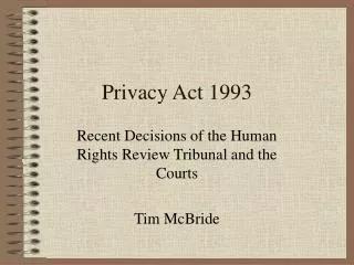 Privacy Act 1993