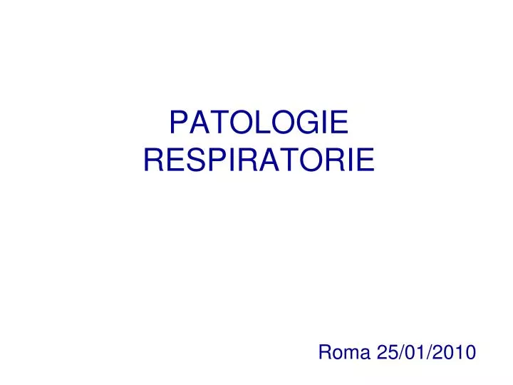 patologie respiratorie