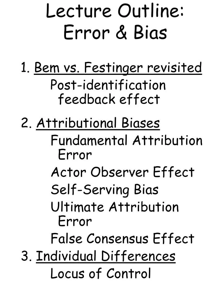 lecture outline error bias