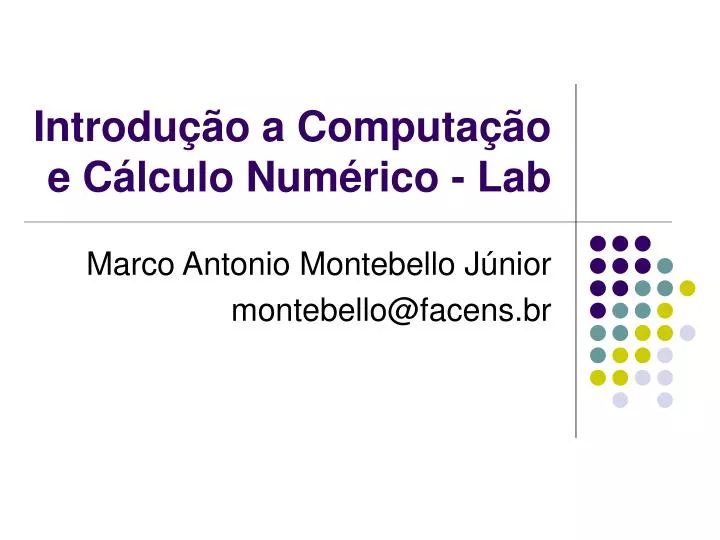 introdu o a computa o e c lculo num rico lab