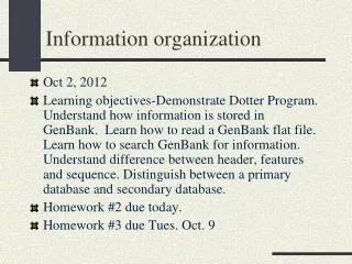 Information organization