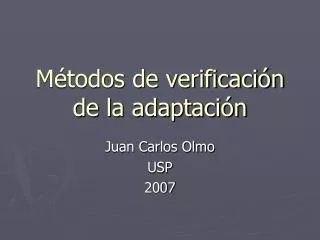 Métodos de verificación de la adaptación