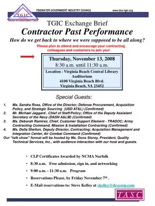 Contractor Past Performance How do we get back to where we were supposed to be all along?