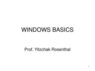 WINDOWS BASICS