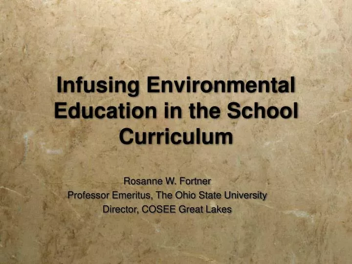 infusing environmental education in the school curriculum
