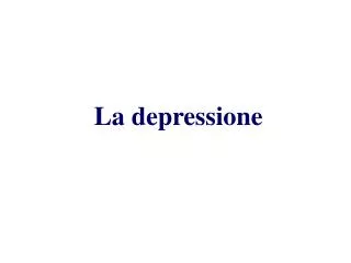 La depressione
