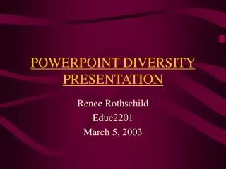 POWERPOINT DIVERSITY PRESENTATION