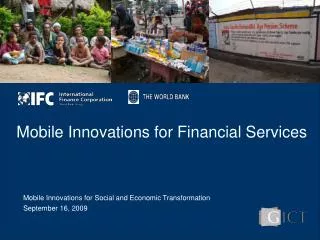 Mobile Innovations for Financial Services