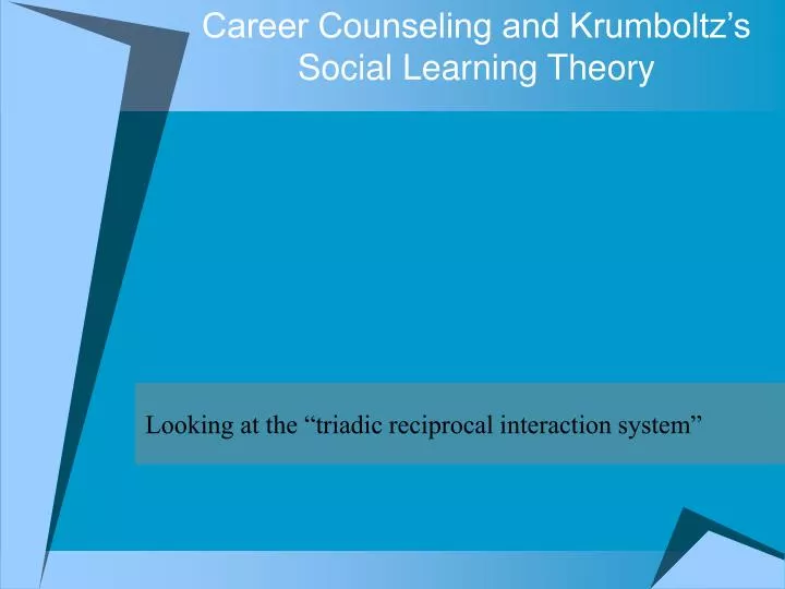 career counseling and krumboltz s social learning theory