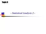 - Statistical Analysis 2 -