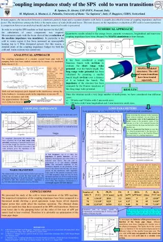 Coupling impedance study of the SPS cold to warm transitions B. Spataro, D. Alesini, LNF-INFN, Frascati, Italy;
