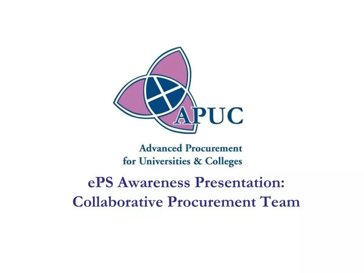 eps awareness presentation collaborative procurement team