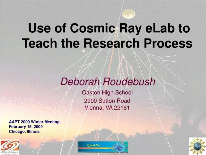 use of cosmic ray elab to teach the research process