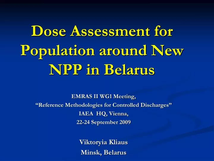 dose assessment for population around new npp in belarus