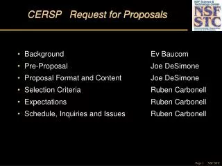 CERSP Request for Proposals