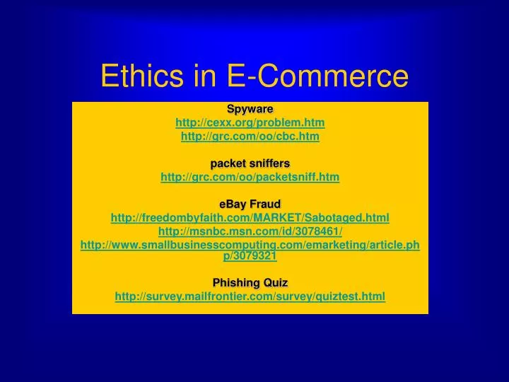 ethics in e commerce