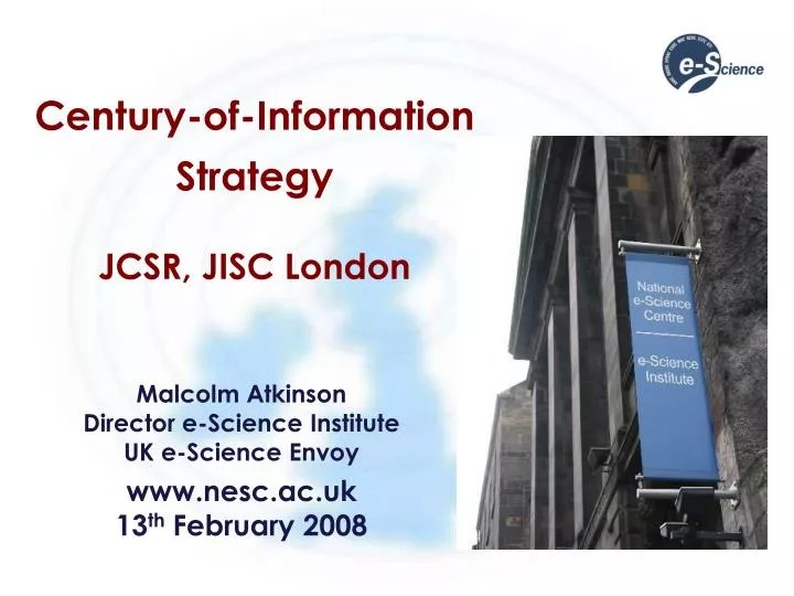 century of information strategy jcsr jisc london
