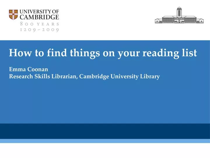 how to find things on your reading list