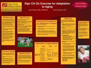Sign Chi Do Exercise for Adaptation to Aging