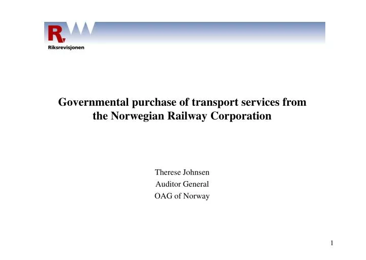 governmental purchase of transport services from the norwegian railway corporation