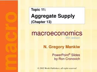 Topic 11: Aggregate Supply (Chapter 13)