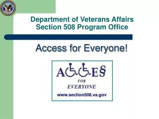 Department of Veterans Affairs Section 508 Program Office