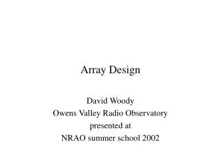 Array Design
