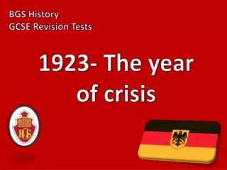 1923- The year of crisis