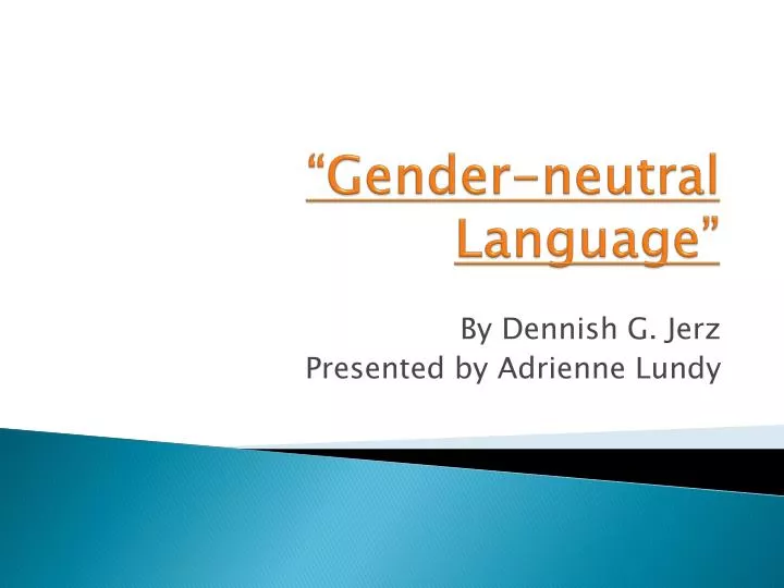 gender neutral language