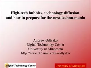 High-tech bubbles, technology diffusion, and how to prepare for the next techno-mania