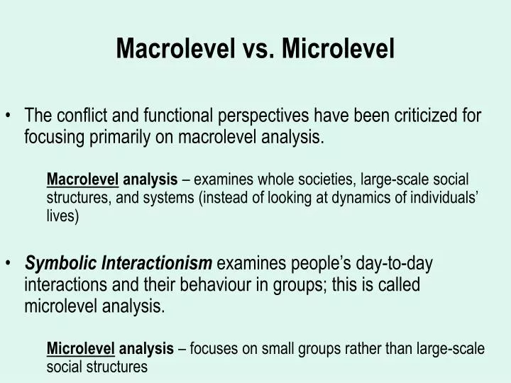 macrolevel vs microlevel
