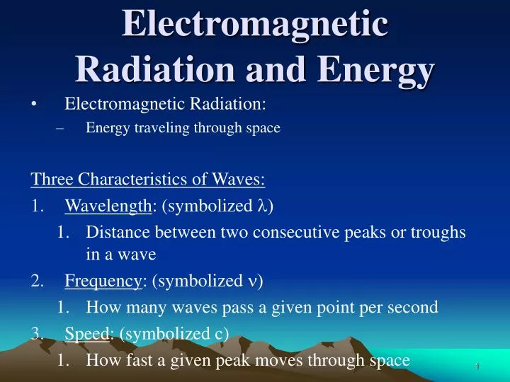 electromagnetic radiation and energy