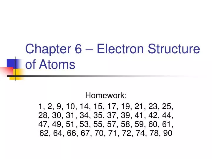 chapter 6 electron structure of atoms