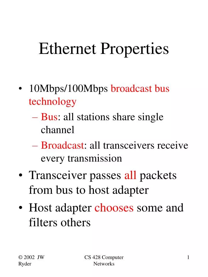 ethernet properties
