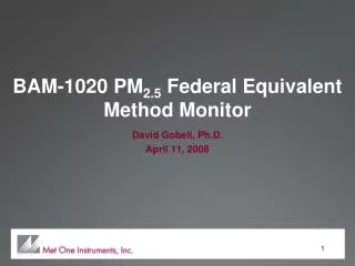 BAM-1020 PM 2.5 Federal Equivalent Method Monitor