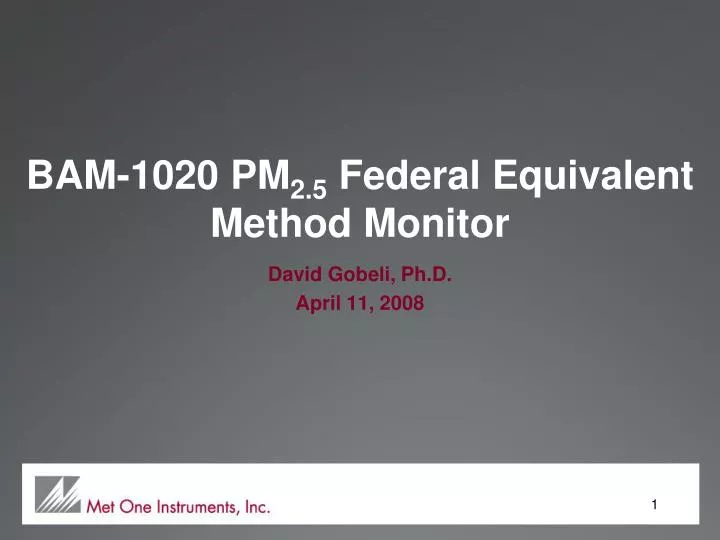 bam 1020 pm 2 5 federal equivalent method monitor