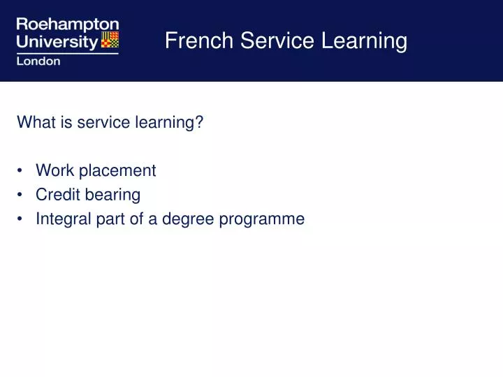 french service learning