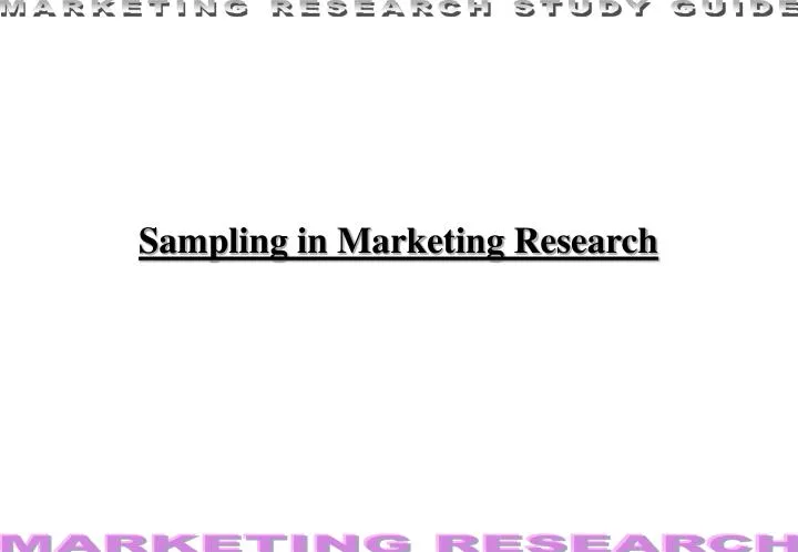 sampling in marketing research