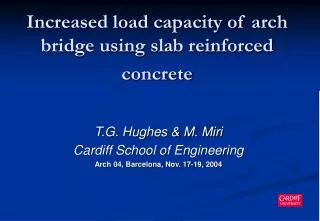 Increased load capacity of arch bridge using slab reinforced concrete
