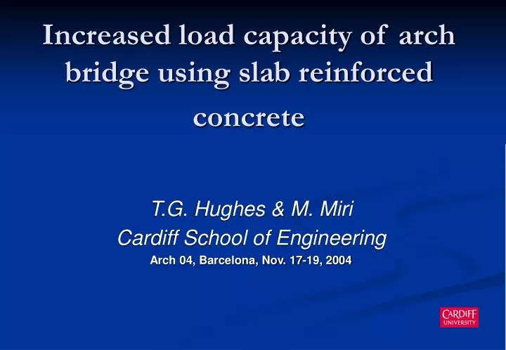increased load capacity of arch bridge using slab reinforced concrete