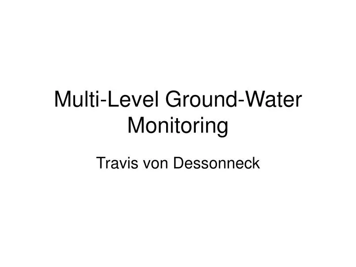 multi level ground water monitoring