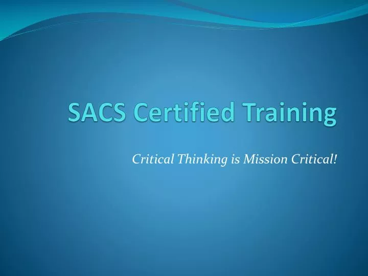 sacs certified training