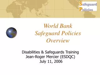 World Bank Safeguard Policies Overview