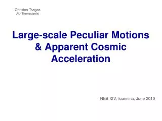 Large-scale Peculiar Motions &amp; Apparent Cosmic Acceleration